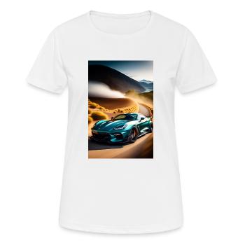 Autorennen - Frauen T-Shirt atmungsaktiv - Weiß - Vorne - AI Model Female 172 dark (172cm)