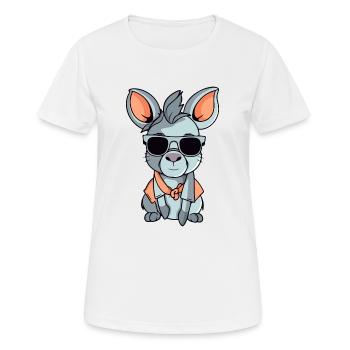 Marty der Esel - Frauen T-Shirt atmungsaktiv - Weiß - Vorne - AI Model Female 172 dark (172cm)