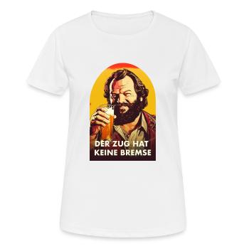 Der Zug hat keine Bremse - Pop Art Style - Frauen T-Shirt atmungsaktiv - Weiß - Vorne - AI Model Female 172 dark (172cm)