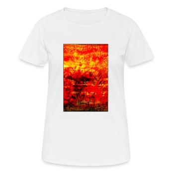 Peinture acrylique « LaVa » par Marco Eckenbrecht - T-shirt respirant Femme - blanc - Devant - AI Model Female 172 dark (172cm)