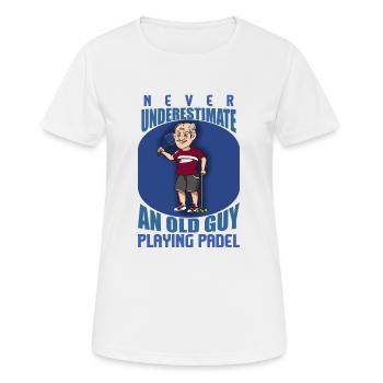 Padel Paddle Racket Tennis Sport I Gift - Women's Breathable T-Shirt - white - Front - AI Model Female 172 dark (172cm)