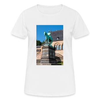 Reiterstandbild Wilhelms I. in der Kaiserpfalz - Frauen T-Shirt atmungsaktiv - Weiß - Vorne - AI Model Female 172 dark (172cm)