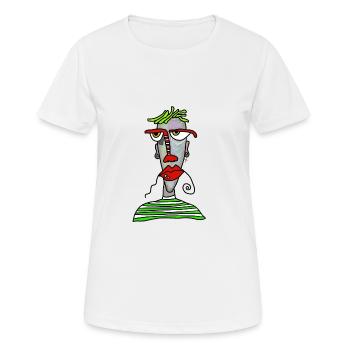 Gesicht - Frauen T-Shirt atmungsaktiv - Weiß - Vorne - AI Model Female 172 dark (172cm)