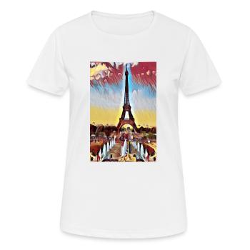 Tour Eiffel Paris Picture Paint - T-shirt respirant Femme - blanc - Devant - AI Model Female 172 dark (172cm)