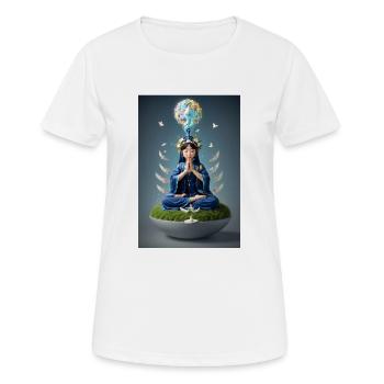 Einklang & Harmonie - Frauen T-Shirt atmungsaktiv - Weiß - Vorne - AI Model Female 172 dark (172cm)