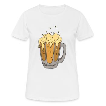Becher - Frauen T-Shirt atmungsaktiv - Weiß - Vorne - AI Model Female 172 dark (172cm)