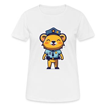 Polizei - Frauen T-Shirt atmungsaktiv - Weiß - Vorne - AI Model Female 172 dark (172cm)