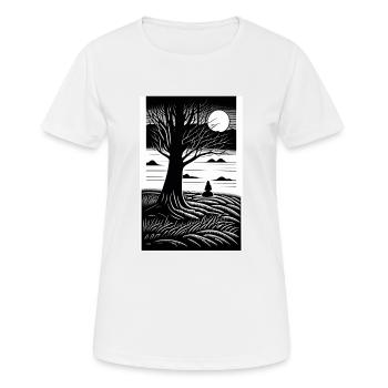 Pleine Lune en noir et blanc - T-shirt respirant Femme - blanc - Devant - AI Model Female 172 dark (172cm)