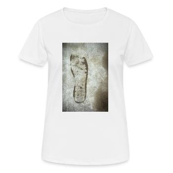 Imprint of a shoe wet on the road - Women's Breathable T-Shirt - white - Front - AI Model Female 172 dark (172cm)