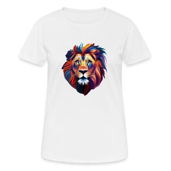 Bunter Löwe - Frauen T-Shirt atmungsaktiv - Weiß - Vorne - AI Model Female 172 dark (172cm)