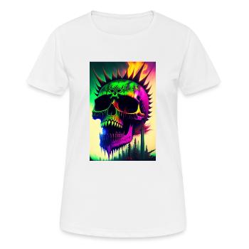 Crâne métallique - T-shirt respirant Femme - blanc - Devant - AI Model Female 172 dark (172cm)