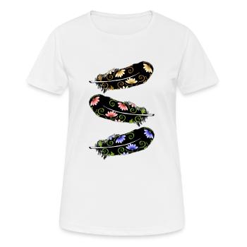 Feder - Frauen T-Shirt atmungsaktiv - Weiß - Vorne - AI Model Female 172 dark (172cm)