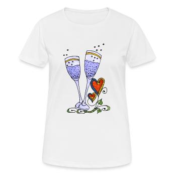 Lunettes - T-shirt respirant Femme - blanc - Devant - AI Model Female 172 dark (172cm)