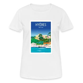 Hyères Port Cros - Women's Breathable T-Shirt - white - Front - AI Model Female 172 dark (172cm)