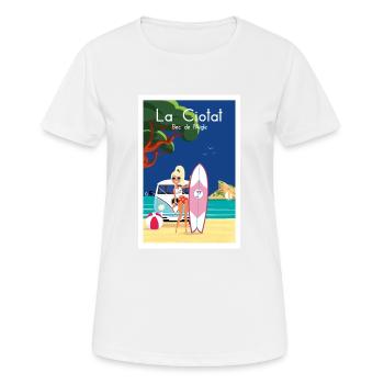 LA CIOTAT BEC DE L AIGLE - T-shirt respirant Femme - blanc - Devant - AI Model Female 172 dark (172cm)