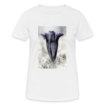 Enzian im Detail - Frauen T-Shirt atmungsaktiv - Weiß - Vorne - AI Model Female 172 dark (172cm)