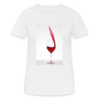 Wine glass - Women's Breathable T-Shirt - white - Front - AI Model Female 172 dark (172cm)