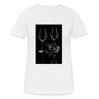 Verres à vin - T-shirt respirant Femme - blanc - Devant - AI Model Female 172 dark (172cm)