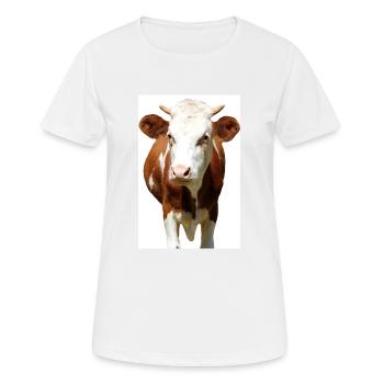 Affiche de vache - T-shirt respirant Femme - blanc - Devant - AI Model Female 172 dark (172cm)