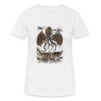 Cthulhu-Horror - Frauen T-Shirt atmungsaktiv - Weiß - Vorne - AI Model Female 172 dark (172cm)