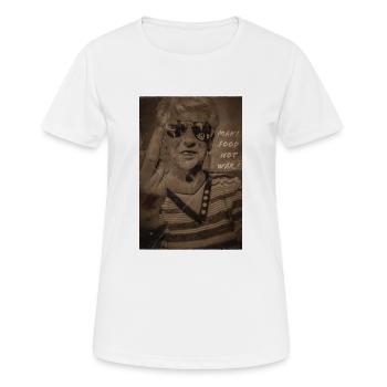 Machen Sie Essen, keinen Krieg - Frauen T-Shirt atmungsaktiv - Weiß - Vorne - AI Model Female 172 dark (172cm)