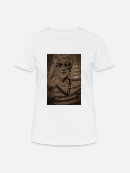 Faites en sorte que la nourriture ne fasse pas la guerre - T-shirt respirant Femme - blanc