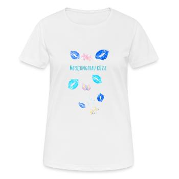 Sirène, Bisous, Sous L’eau, Lèvres Bleues - T-shirt respirant Femme - blanc - Devant - AI Model Female 172 dark (172cm)