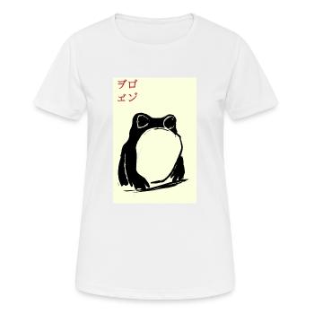 Frosch,poster, asiatisch, schwarz, stencil - Frauen T-Shirt atmungsaktiv - Weiß - Vorne - AI Model Female 172 dark (172cm)