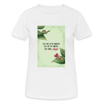 Inspirierender Spruch für Mut mit süßen Spinnen - Frauen T-Shirt atmungsaktiv - Weiß - Vorne - AI Model Female 172 dark (172cm)