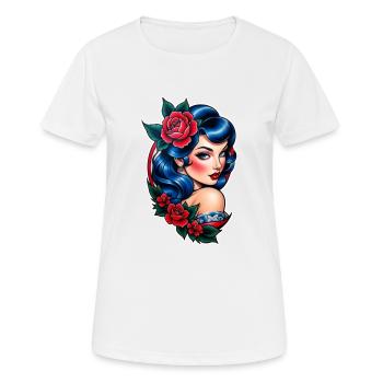 Rockabilly / Pin-up / 50s - Women's Breathable T-Shirt - white - Front - AI Model Female 172 dark (172cm)
