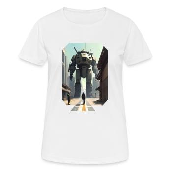 Manga Großer Roboter - Frauen T-Shirt atmungsaktiv - Weiß - Vorne - AI Model Female 172 dark (172cm)