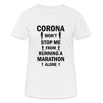 Marathon Running Jogging - Frauen T-Shirt atmungsaktiv - Weiß - Vorne - AI Model Female 172 dark (172cm)