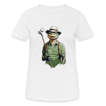 Krokodil Golfer Golfspieler Streetwear Design - Frauen T-Shirt atmungsaktiv - Weiß - Vorne - AI Model Female 172 dark (172cm)
