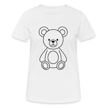 Ours en peluche - T-shirt respirant Femme - blanc - Devant - AI Model Female 172 dark (172cm)