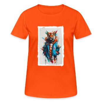 Colorful Tiger - Women's Breathable T-Shirt - neon orange - Front - AI Model Female 172 dark (172cm)