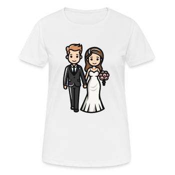 Marié Mariage Marié Marié - T-shirt respirant Femme - blanc - Devant - AI Model Female 172 dark (172cm)