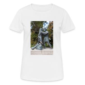 Statue des mythologischen Ringkampfes - Frauen T-Shirt atmungsaktiv - Weiß - Vorne - AI Model Female 172 dark (172cm)