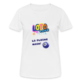 LOTO - BINGO - 5 - LA PLEINE MAIN - T-shirt respirant Femme - blanc - Devant - AI Model Female 172 dark (172cm)