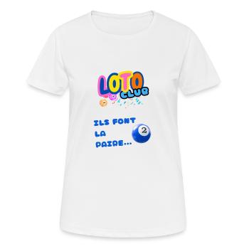 LOTO - BINGO - 2 - ILS FONT LA PAIRE - T-shirt respirant Femme - blanc - Devant - AI Model Female 172 dark (172cm)