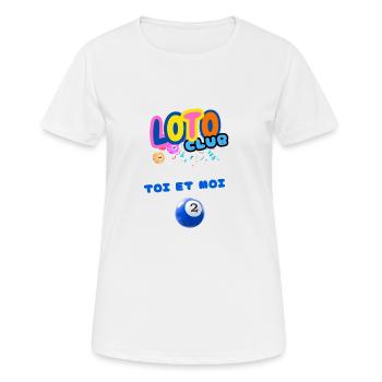 LOTO - BINGO - 2 - TOI ET MOI - T-shirt respirant Femme - blanc - Devant - AI Model Female 172 dark (172cm)