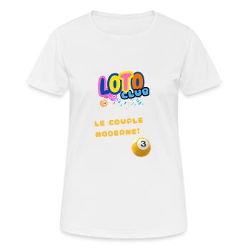 LOTO - BINGO - 3 - LE COUPLE MODERNE - T-shirt respirant Femme - blanc - Devant - AI Model Female 172 dark (172cm)