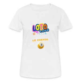 LOTO - BINGO - 3 - LE CHEVAL DE TROIE - T-shirt respirant Femme - blanc - Devant - AI Model Female 172 dark (172cm)