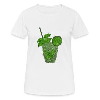 Laby Mojito (schwarze Umrandung) - Frauen T-Shirt atmungsaktiv - Weiß - Vorne - AI Model Female 172 dark (172cm)