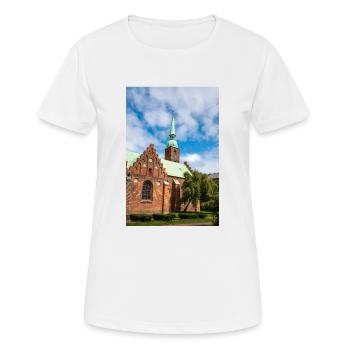 Klosterkirken, Aarhus, Dänemark - Frauen T-Shirt atmungsaktiv - Weiß - Vorne - AI Model Female 172 dark (172cm)