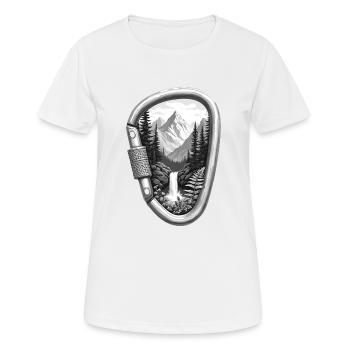 Entdecke die Natur Karabiner - Frauen T-Shirt atmungsaktiv - Weiß - Vorne - AI Model Female 172 dark (172cm)