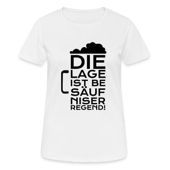 Die Lage ist Besäufniserregend - Frauen T-Shirt atmungsaktiv - Weiß - Vorne - AI Model Female 172 dark (172cm)