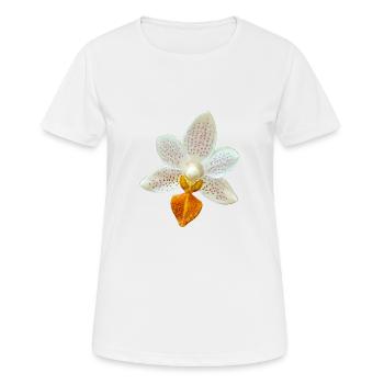 Fleur d’orchidée Phalaenopsis MiniMark Orchidée - T-shirt respirant Femme - blanc - Devant - AI Model Female 172 dark (172cm)