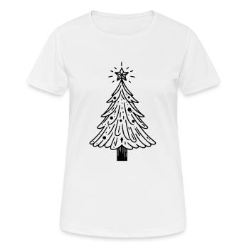 Sapin de Noël - T-shirt respirant Femme - blanc - Devant - AI Model Female 172 dark (172cm)