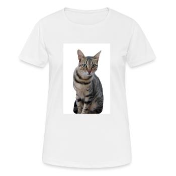 Chat chat noir chaton - T-shirt respirant Femme - blanc - Devant - AI Model Female 172 dark (172cm)