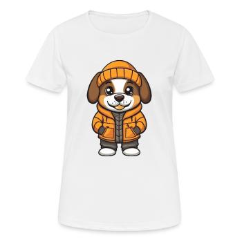 Saint Bernard Dog Cartoon - Women's Breathable T-Shirt - white - Front - AI Model Female 172 dark (172cm)